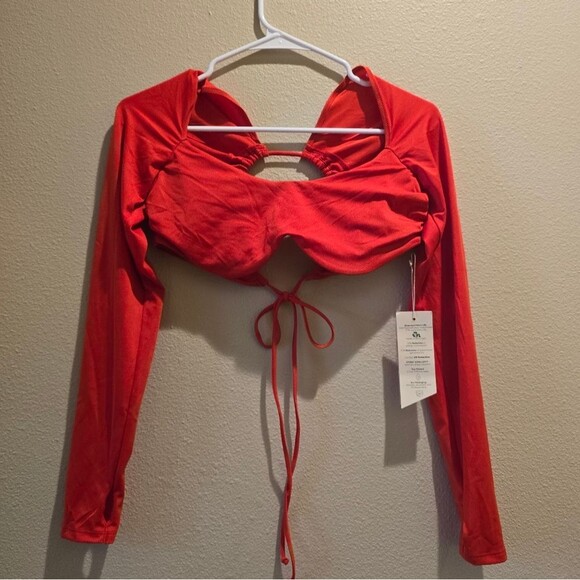 We Are Hot as Hell (HAH) Free People Red Swim Top NWT Sz M - Picture 3 of 4